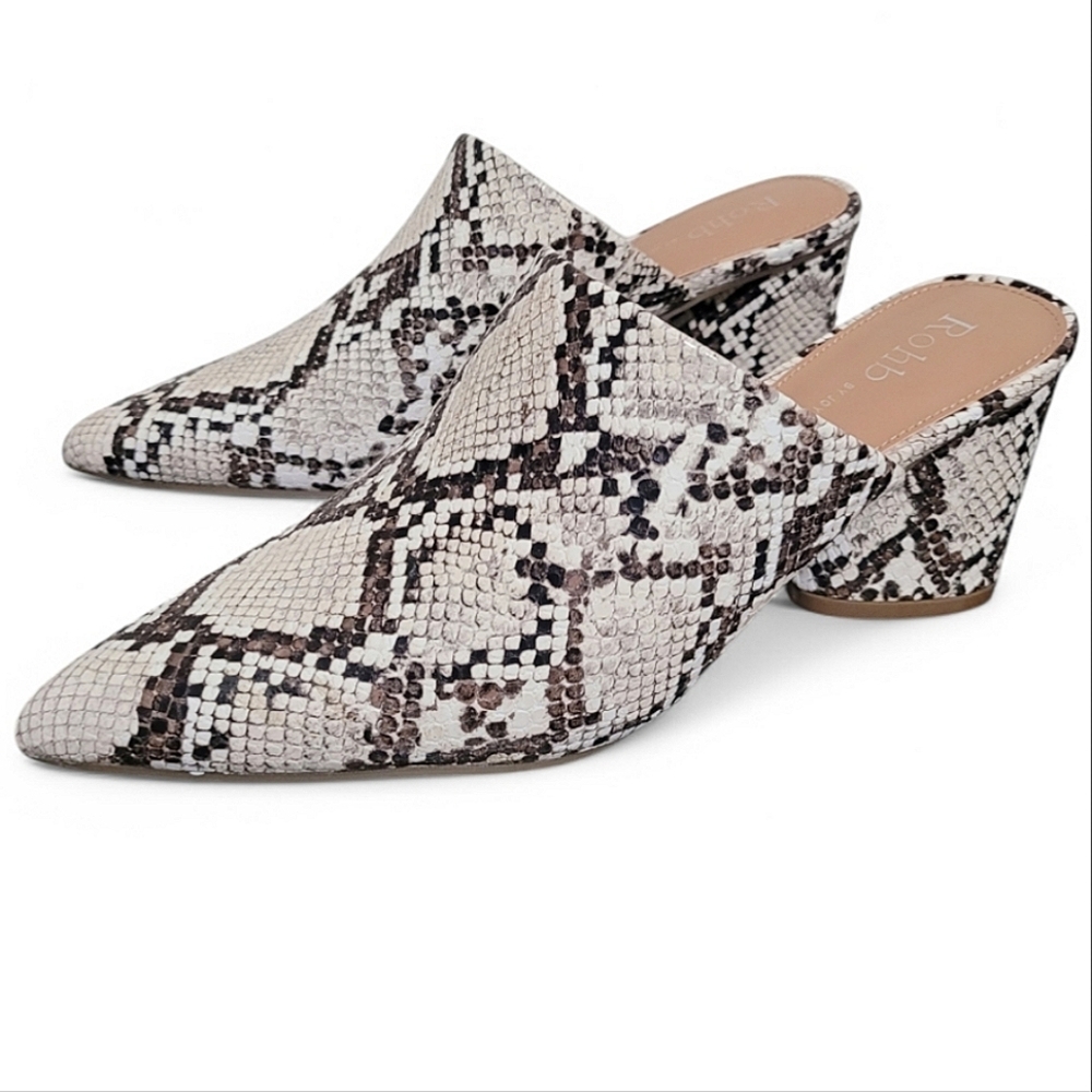 ROHB Willow Cream and Black Mules with Wedge Heel - Picture 4 of 12
